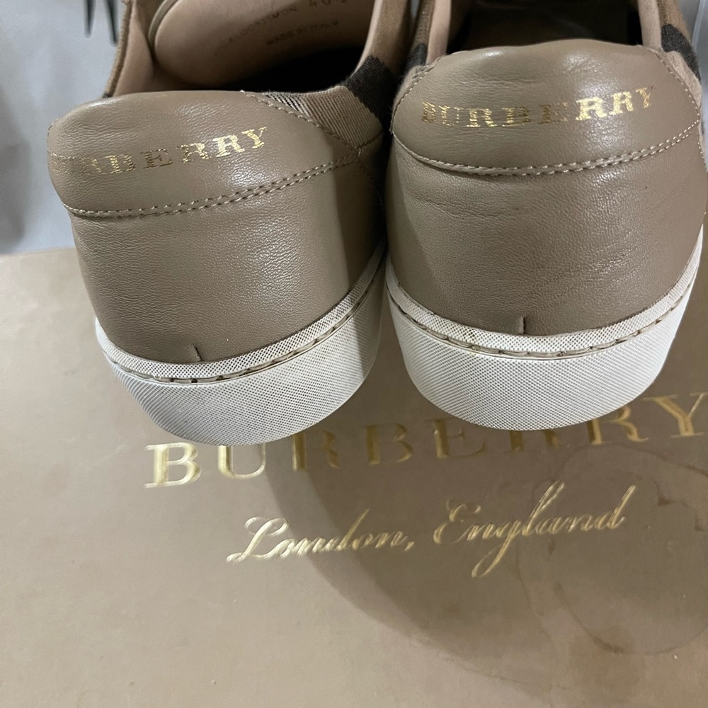 Authentic Burberry Salmond check leather sneakers - Picture 4 of 9